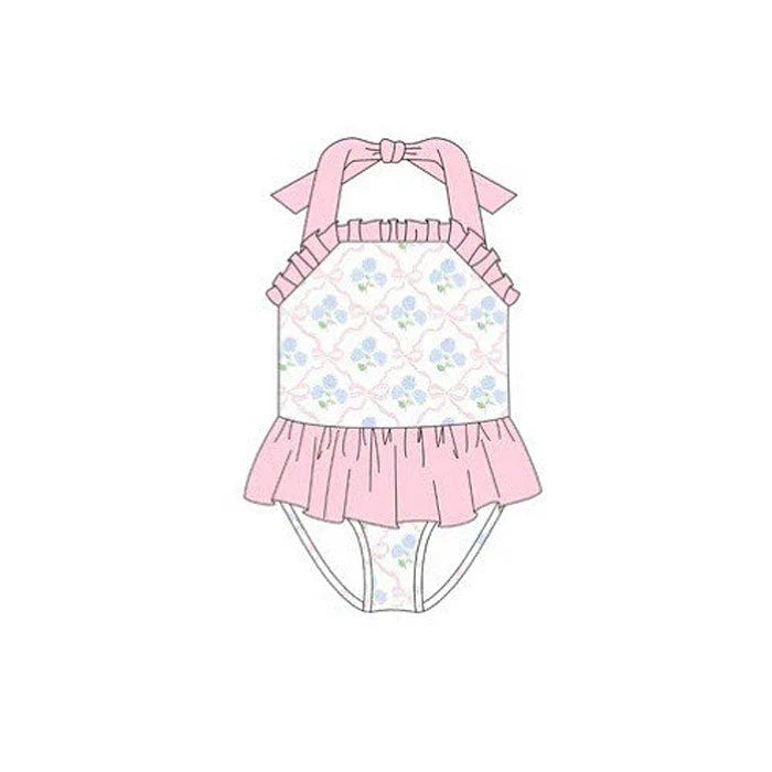 12.5 MOQ:5pcs S0657 pre-order baby girl clothes flower girl summer swimsuit beach wear
