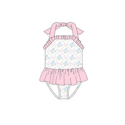 12.5 MOQ:5pcs S0657 pre-order baby girl clothes flower girl summer swimsuit beach wear