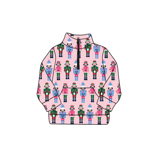 8.27 GT1169 Baby Girls Colorful Soldiers Pocket Zipper Pullovers Top Preorder