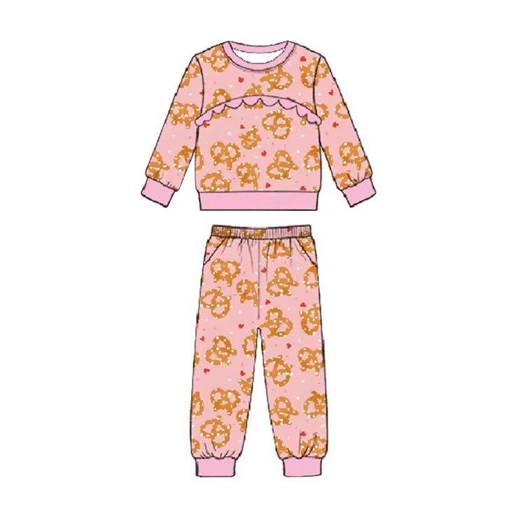 12.4 MOQ：5pcs GLP3217 pre-order toddler girl clothes love print girl Valentine set