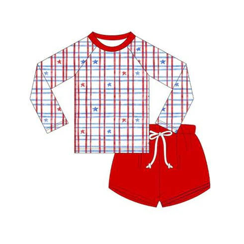 12.5 MOQ:5pcs S0663 pre-order baby boy clothes star print boy summer swimsuit beach wear