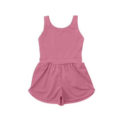 4.9 SR3024 Baby Girls Pink Sleeveless Yoga Jumpsuits Preorder