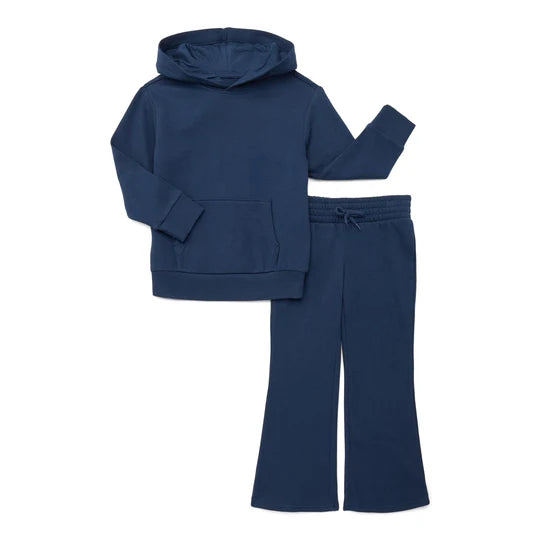 12.23 MOQ：5pcs GLP3253 pre-order toddler girl clothes navy blue print girl winter set