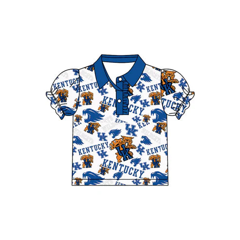 8.1 Custom Moq 5 Baby Girls Kenturky Team Short Sleeve Tee Pullovers Polo Shirts Tops