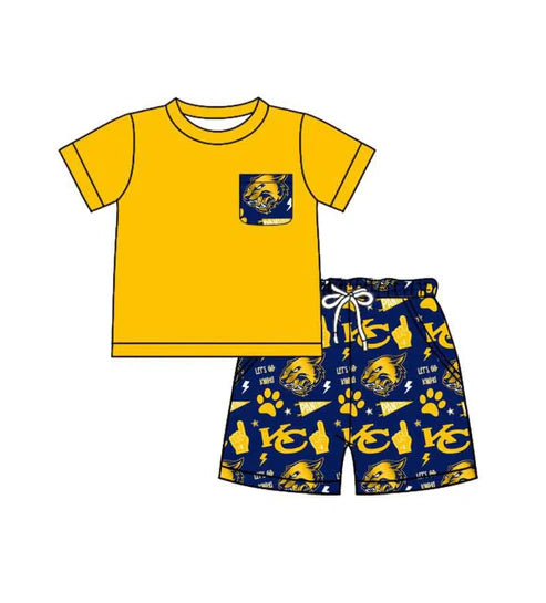 7.4 Custom Moq 3 Baby Boys KC Team Pocket Top Shorts Clothes Sets