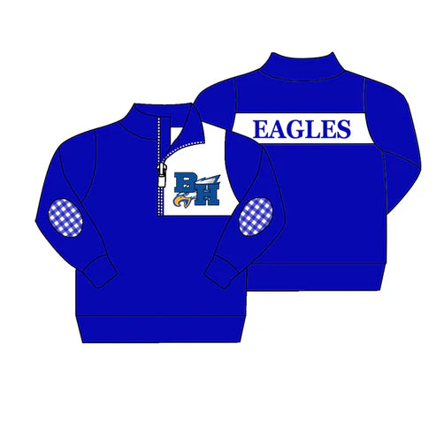 7.4 Custom Moq 3 Baby Boys BH Eagles Team Patch Pullover Jackets Tops