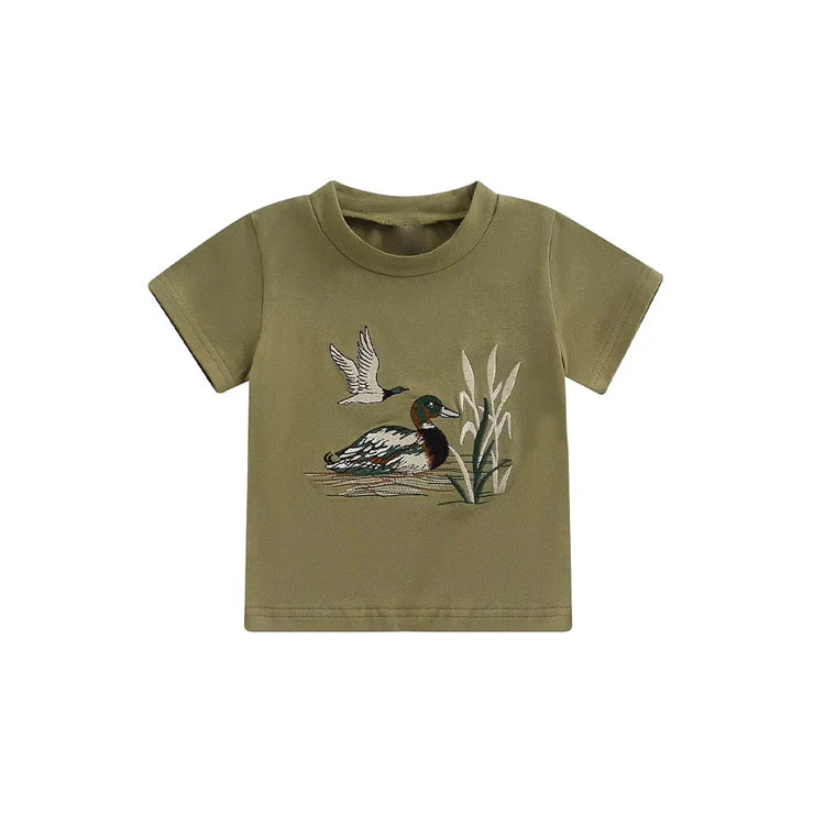 11.11 MOQ：5pcs BT1541 pre-order toddler boy clothes mallard boy summer top shirt
