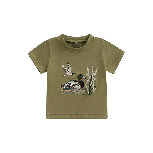 11.11 MOQ：5pcs BT1541 pre-order toddler boy clothes mallard boy summer top shirt