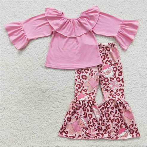 8.7 GLP0673 Gingerbread Man Santa Claus Pink lace shoulder