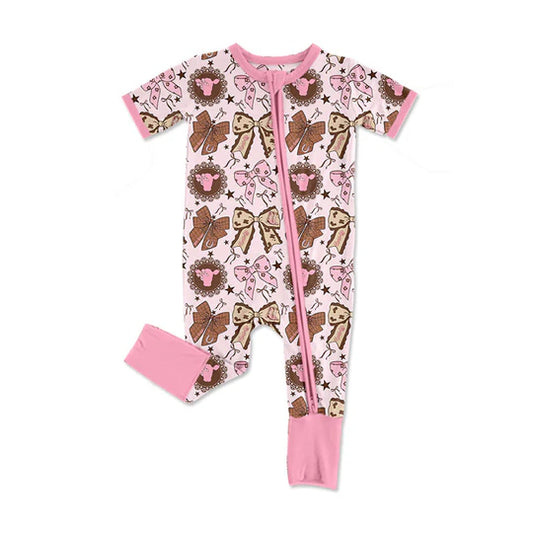 12.15 MOQ:5pcs SR3763 pre-order baby girl clothes bows print toddler girl summer romper