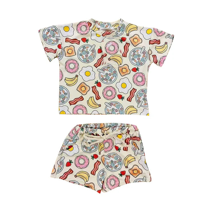 11.19 MOQ：5pcs GSSO2861 pre-order baby girl clothes bacon toddler girl summer outfit