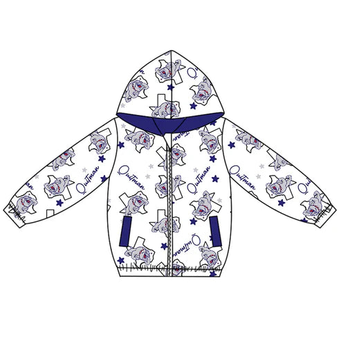 10.11  Custom Moq 8 Baby Boys Purple Quitman Team Zipper Hoodies Tops