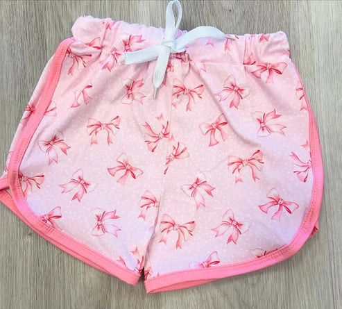 SS0463 Baby Girls Pink Polka Dots Bows Shorts Bottoms Preorder