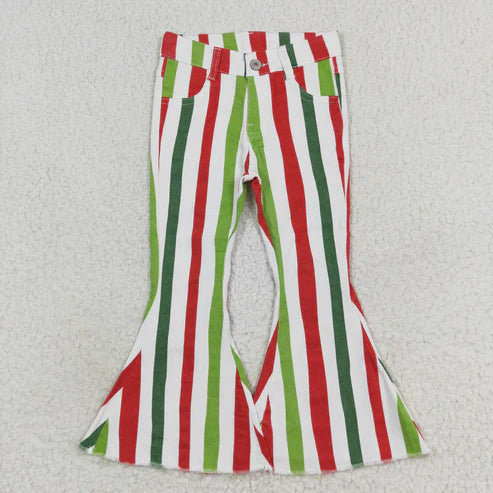 L-3.7  P0484 Red and green striped denim pants