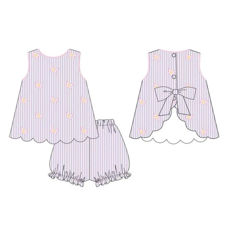 12.4 MOQ：5pcs GSSO2963 pre-order baby girl clothes butterfly print toddler girl summer outfit