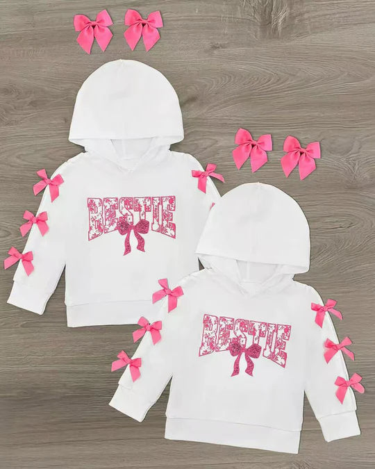 12.23 MOQ：5pcs GT1539 pre-order baby girl clothes bestie girl winter hoodie top