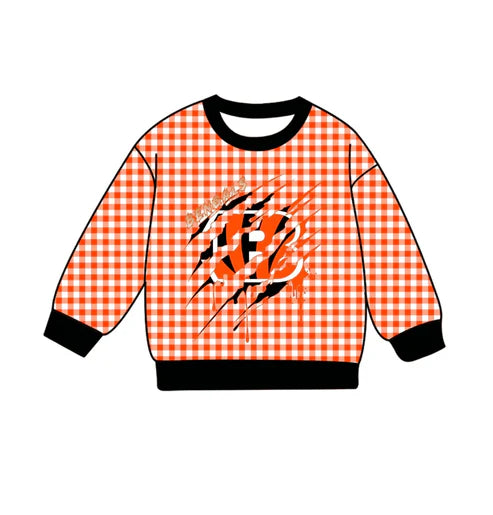 10.13 Custom Moq 8 Baby Boys Bengals Team Plaid Tee Shirts Tops