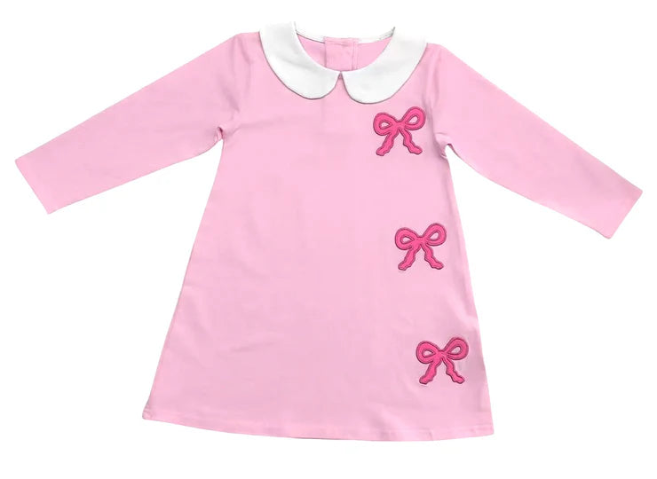 11.12 MOQ:5pcs GLD1494 pre-order toddler girl clothes bows print girl Valentine dress