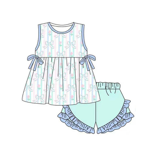 11.29 MOQ：5pcs GSSO2948 pre-order baby girl clothes floral print toddler girl summer outfit