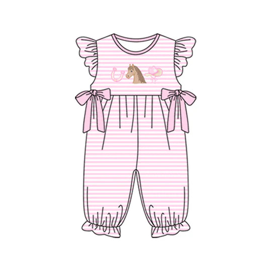 11.22 MOQ:5pcs SR3597 pre-order baby girl clothes cowgirl summer romper