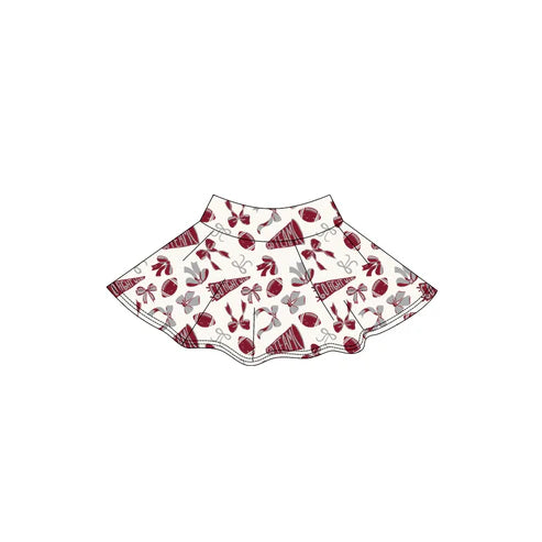 9.2 GLK0139 Baby Girls Dark Red Bows Go Team Yoga Skirt Shorts Bottom Preorder