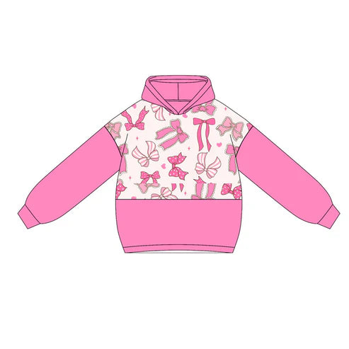 5.22 GT1033 Baby Girls Hot Pink Long Sleeves Bows Hearts Hoodies Top Preorder