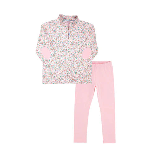 8.7 GLP2666 Baby Girls Floral Zipper Pullover Pink Legging Pants Set Preorder