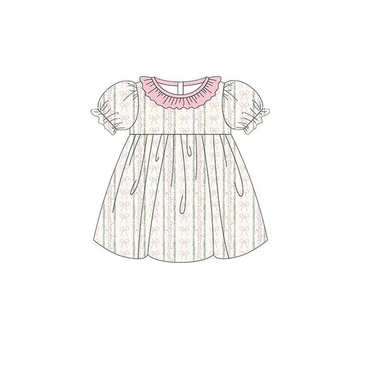 11.29 MOQ:5pcs GSD3244 pre-order toddler girl clothes bows girl girl summer dress
