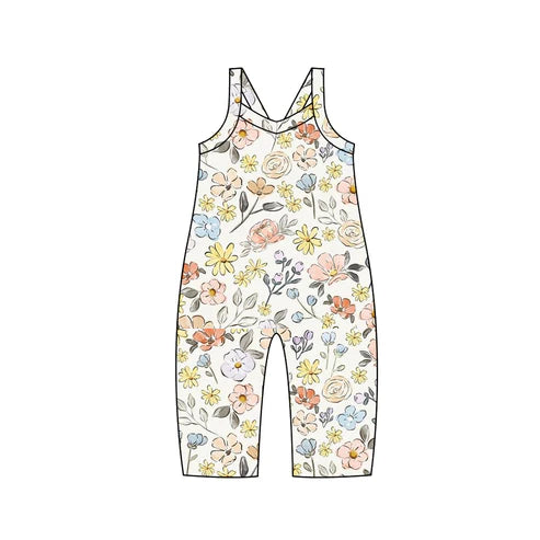 5.29 SR1981 Baby Girls Yellow Flowers Straps Jumpsuits Preorder