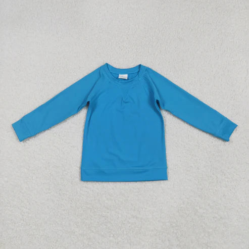 6.2 GT0969 Baby Girls Hot Blue Long Sleeves Yoga Shirts Top