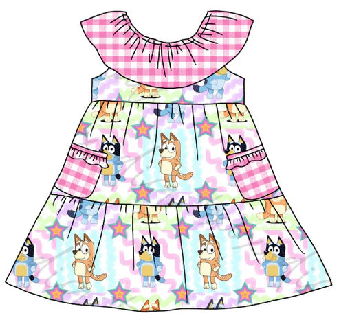5.13 Girl cartoon dog pink dress