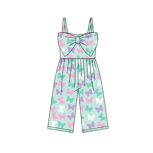 12.12 MOQ:5pcs SR3790 pre-order baby girl clothes butterfly print girl summer jumpsuit