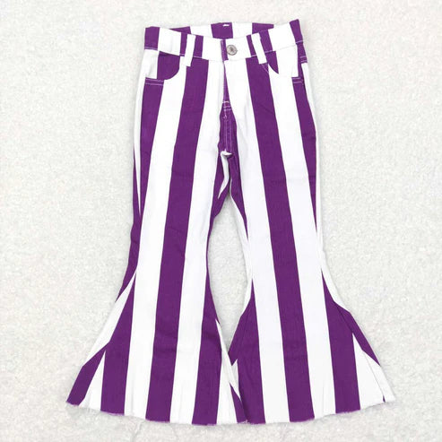 L-3.7 P0331 Purple and white striped denim pants