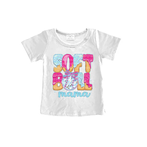 4.26 Preorder Moq 3 Adult Women Short Sleeves Mama Soft Balls Tee Shirts Top