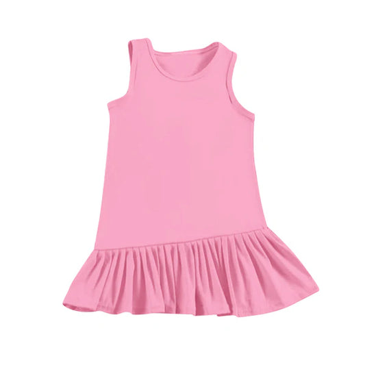 3.27 GSD2245 Baby Girls Pink Sleeveless Yoga Ruffle Knee Length Dresses Preorder
