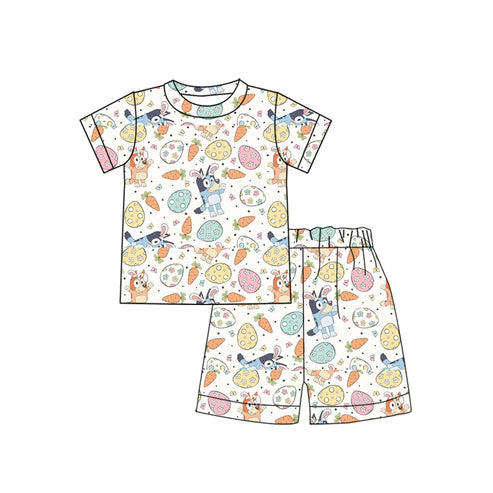 Baby Boys Easter Shirts Cartoon Dogs Shorts Pajamas Clothes Sets Preorder