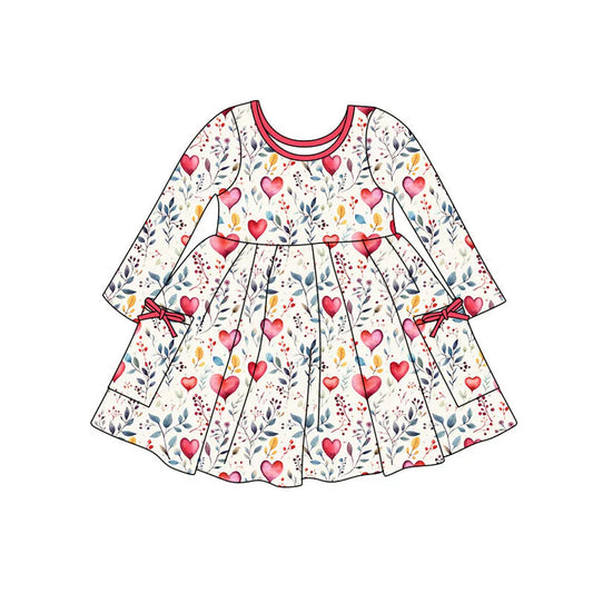 11.11 MOQ:5pcs GLD1487 pre-order toddler girl clothes heart print girl Valentine dress