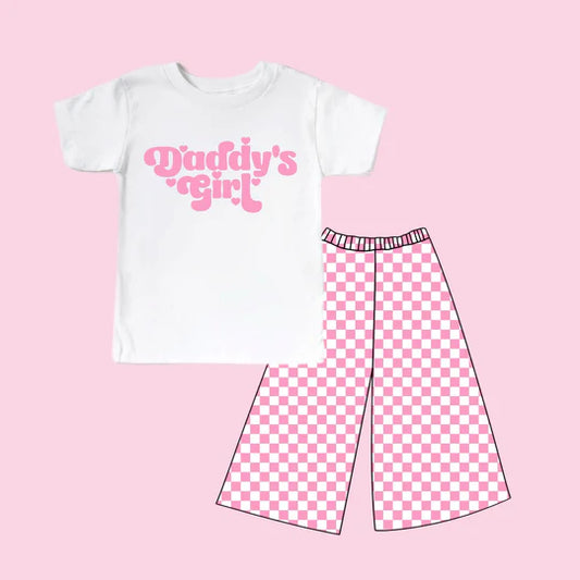 12.12 MOQ:5pcs GSPO2257 pre-order toddler girl clothes daddy’s girl print girl spring set