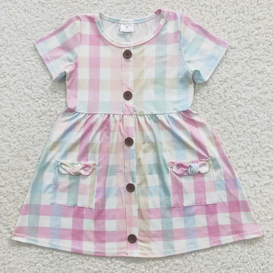 L-3.7 Sibling Boys Baby Girls Plaid Easter Shirts Dresses