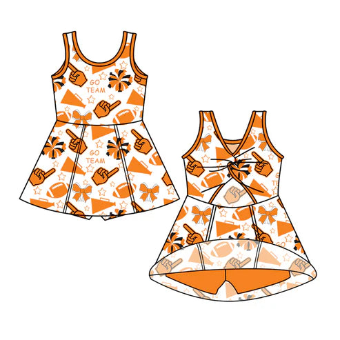 6.26 Custom Moq 3 Baby Girls Sleeveless Tennessee Team Skorts Knee Length Dress