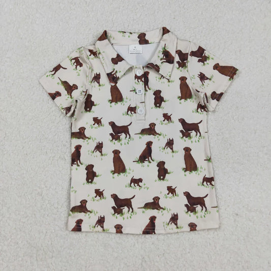 9.3 BT1299 Baby Boys Dogs Plaid Western Button Pullovers Top