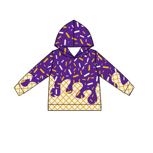 6.28 No moq BT1276 pre-order toddler boy clothes team purple hooded long Sleeve Top