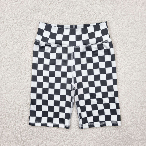 5.9 SS0537 Baby Girls Black White Plaid Biking Shorts Bottoms