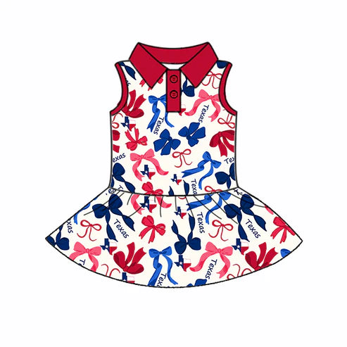 6.10 Custom Moq 3 each item Sibling Baby Girls Texas Team Dresses Clothes Sets