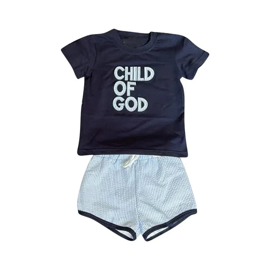 11.26 MOQ：5pcs BSSO1722 pre-order baby boy clothes child of god toddler boy summer outfit