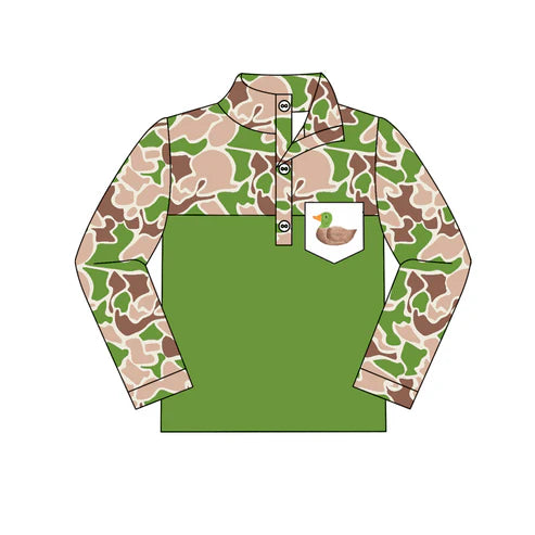 5.29 BT0935 Baby Boys Green Camo Duck Zip Pullovers Tops Preorder