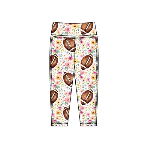 10.25 P0919 Baby Girls Footballs Flowers Yoga Leggings Pants Bottom Preorder