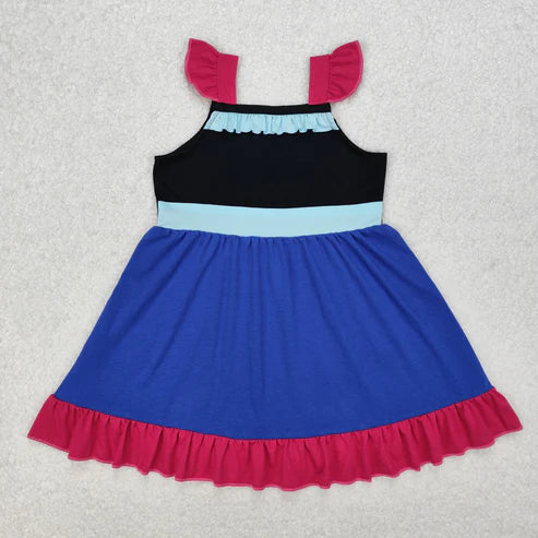 GSD1880 Baby Girls Princess Blue Knee Length Dress