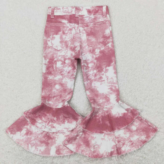 L-3.7  P0399 pink tie dye double lace jeans