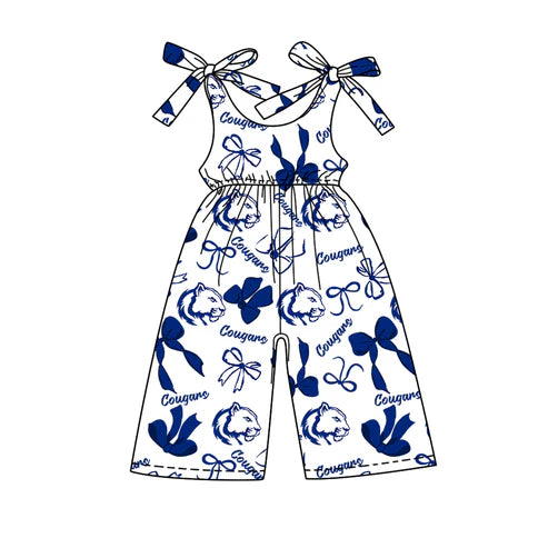 7.31  Custom Moq 5 Baby Girls Cougars team Straps Jumpsuits Rompers
